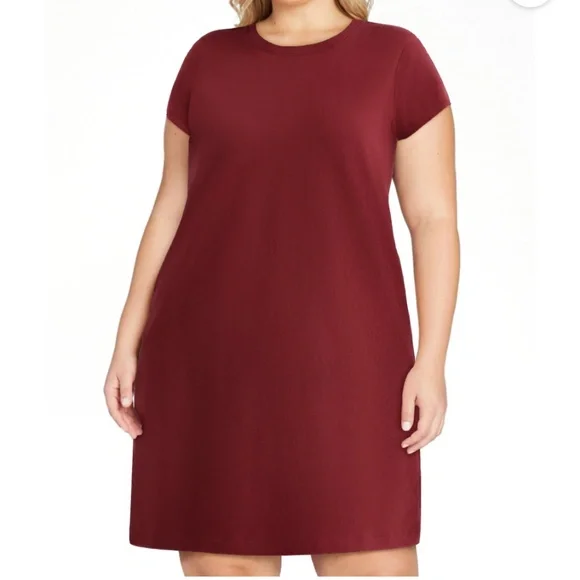 Time and Tru Women’s Wine Punch T-Shirt Dress Size XL NWT - Picture 1 of 5